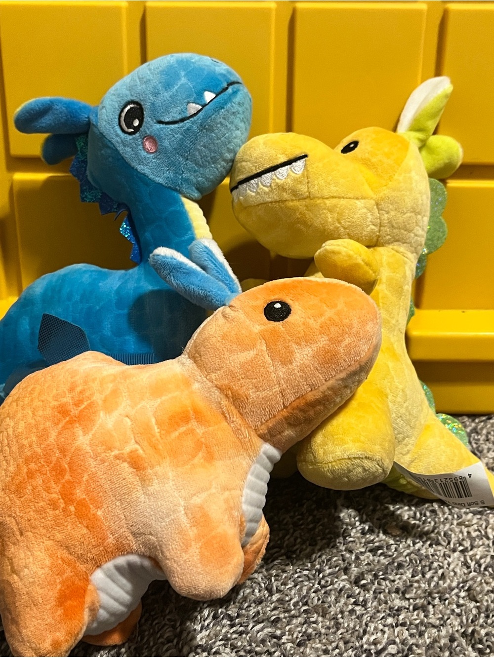 Plush Yellow Dino Stuffed Toy - Soft Kids Plushie - Picture 7 of 7